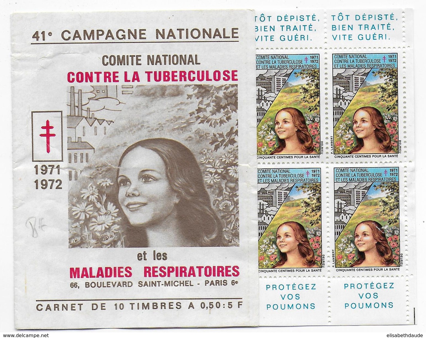 1971 - CARNET TIMBRE ANTI-TUBERCULOSE COMPLET LEGERES FROISSURES - Tuberkulose-Serien