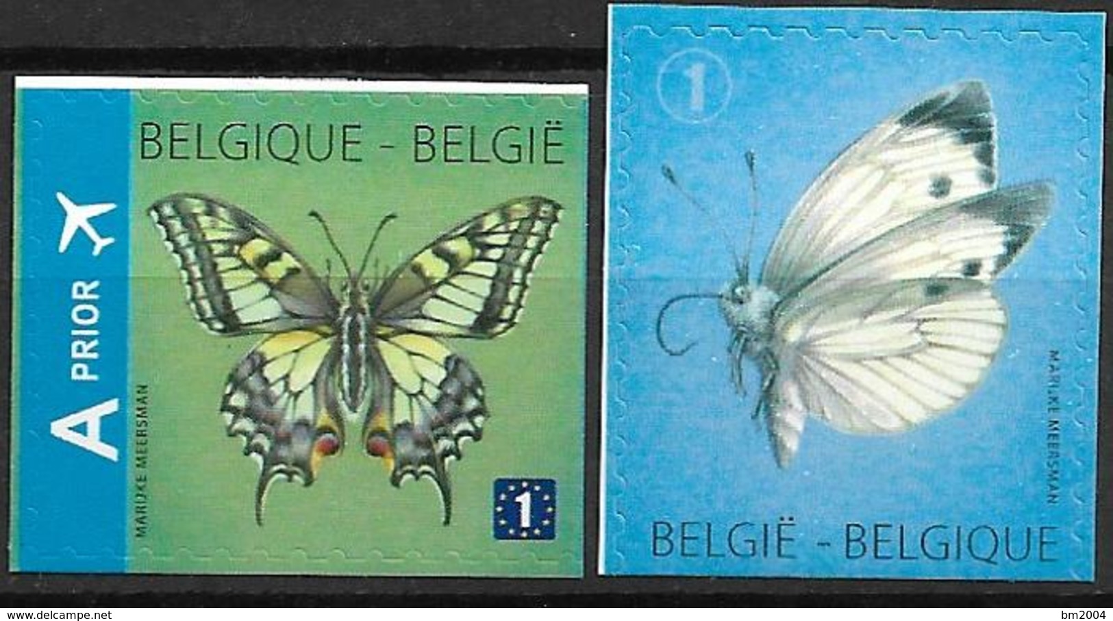 2012  Belgien Belgique Mi  4301-2 DU  **MNH   Schmetterlinge. - Neufs