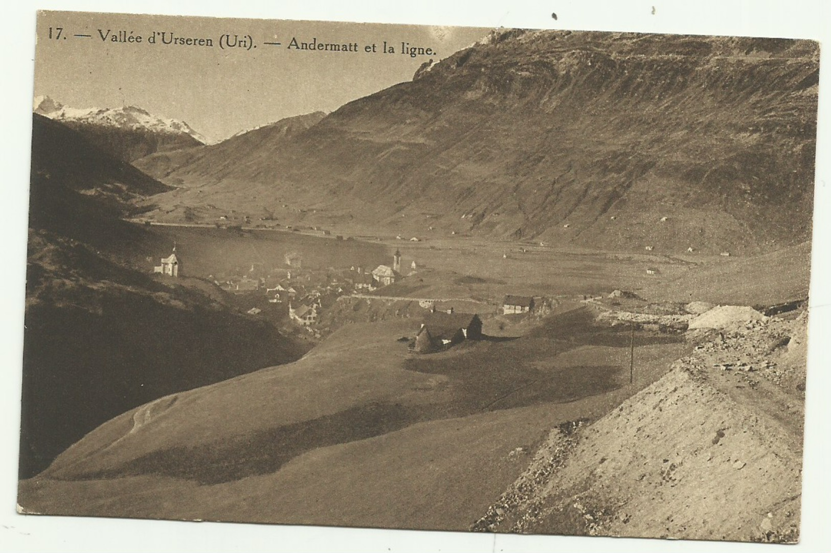 Belle Carte Sépia  SUISSE  17.  Vallée D'Urseren  (Uri) . Andermatt Et La Ligne - Andermatt