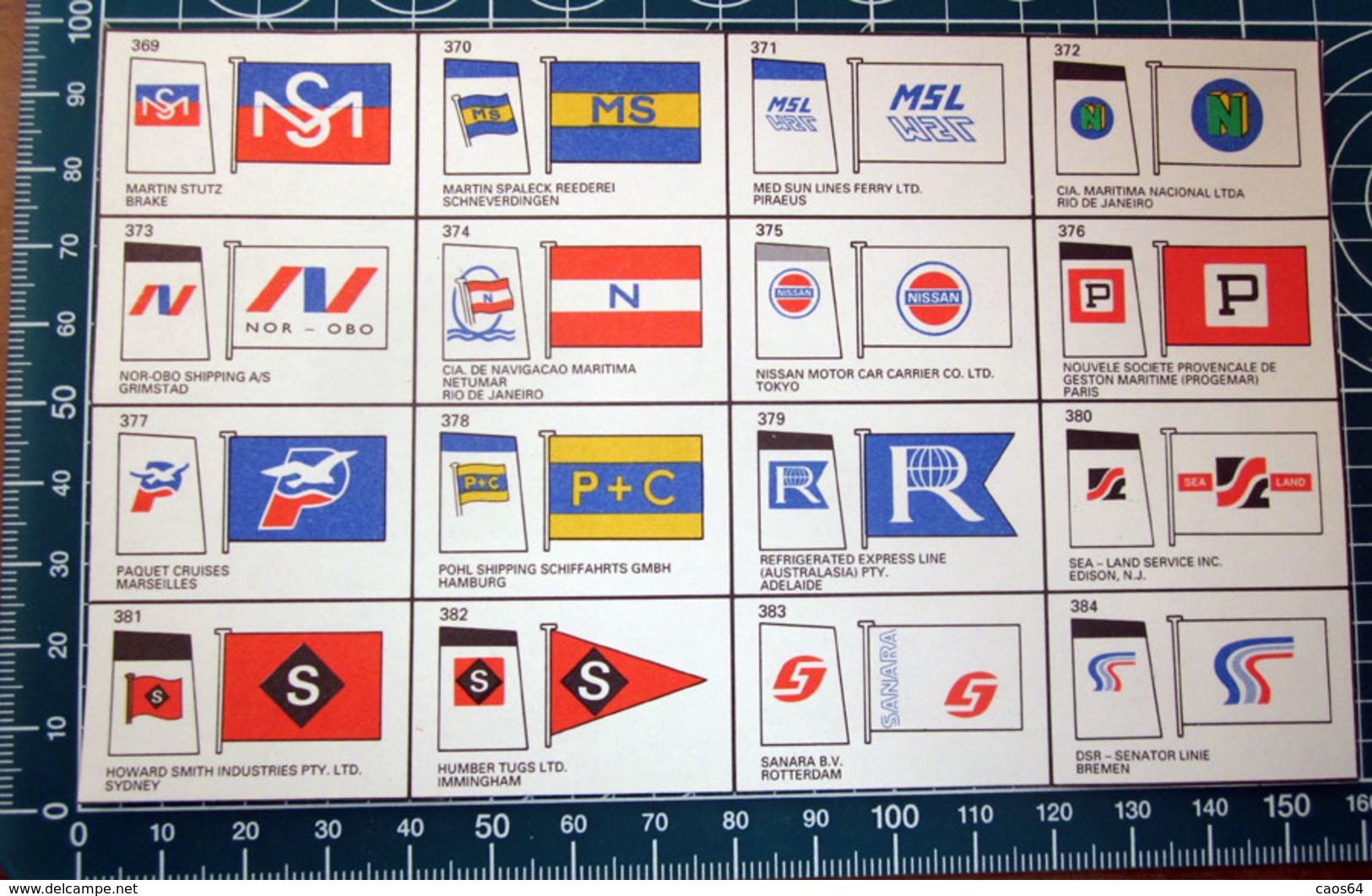 BROWN'S FLAGS ANF FUNNELS SHIPPING COMPANIES OF THE WORLD  RITAGLIO ORIGINAL - Otros & Sin Clasificación