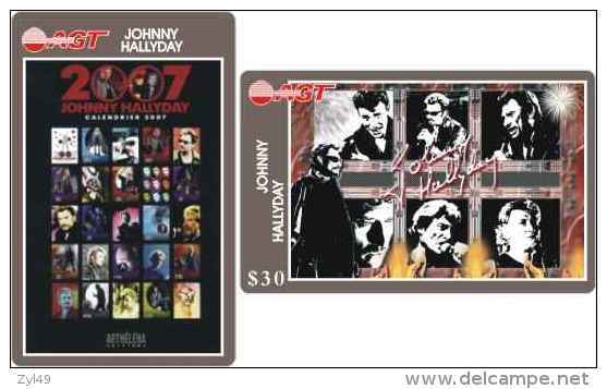 M04291 China Phone Cards Johnny Hallyday 2pcs - Musique