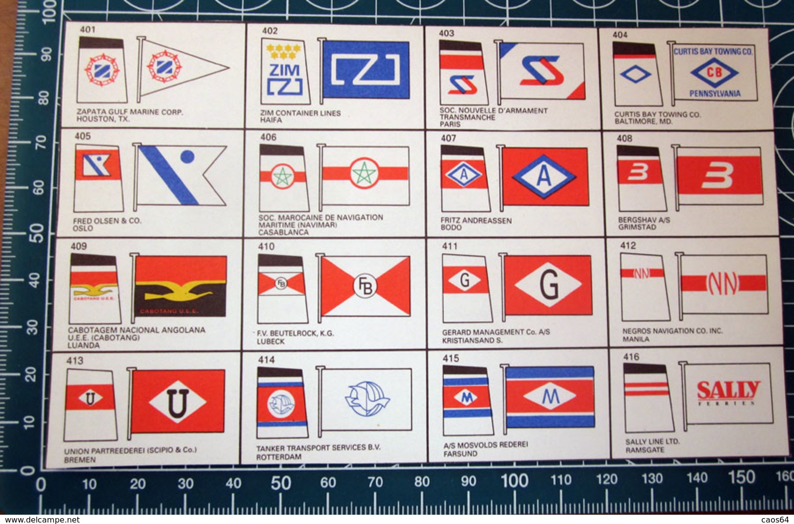 BROWN'S FLAGS ANF FUNNELS SHIPPING COMPANIES OF THE WORLD  RITAGLIO ORIGINAL - Andere & Zonder Classificatie