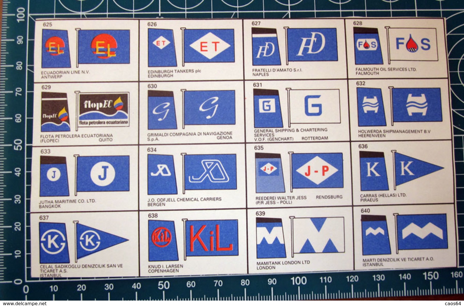 BROWN'S FLAGS ANF FUNNELS SHIPPING COMPANIES OF THE WORLD  RITAGLIO ORIGINAL - Otros & Sin Clasificación