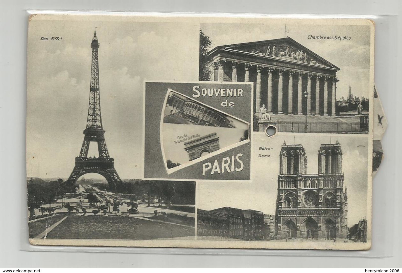 Carte Système A Roulette Souvenir De Paris Ed Malcuit 1949 - Dreh- Und Zugkarten