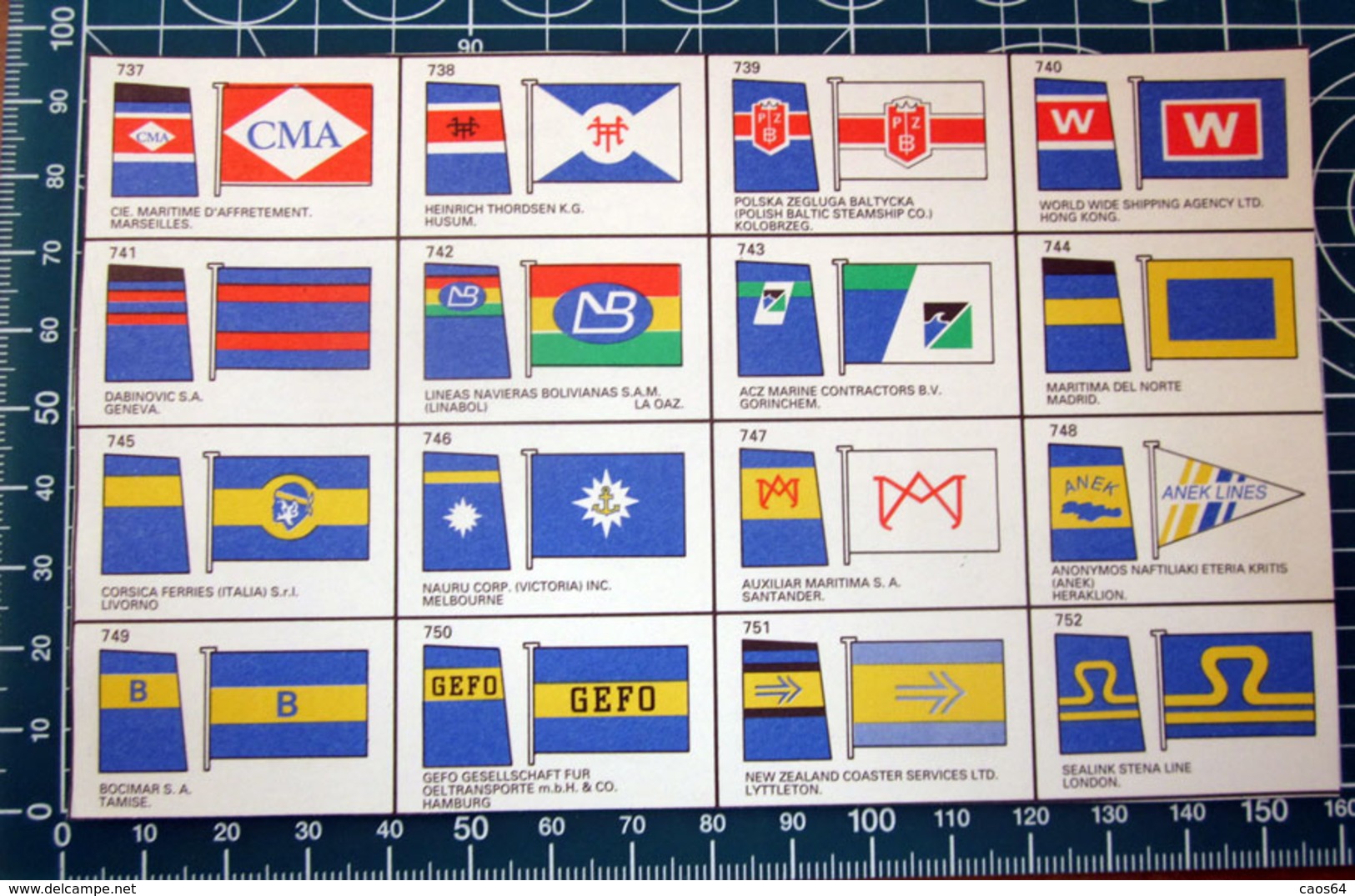 BROWN'S FLAGS ANF FUNNELS SHIPPING COMPANIES OF THE WORLD  RITAGLIO ORIGINAL - Otros & Sin Clasificación