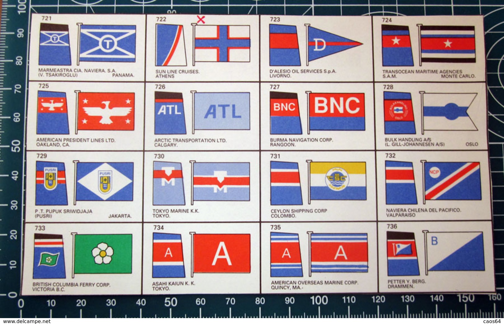 BROWN'S FLAGS ANF FUNNELS SHIPPING COMPANIES OF THE WORLD  RITAGLIO ORIGINAL - Andere & Zonder Classificatie