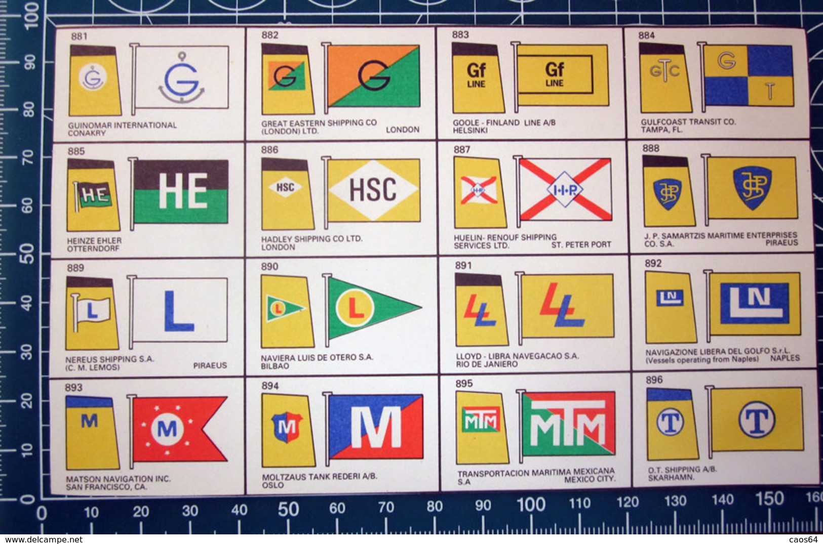 BROWN'S FLAGS ANF FUNNELS SHIPPING COMPANIES OF THE WORLD  RITAGLIO ORIGINAL - Altri & Non Classificati