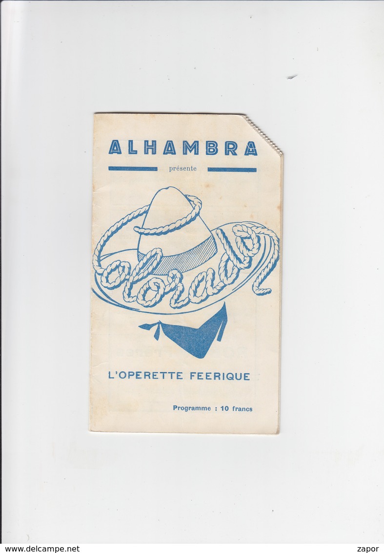 Alhambra Programma / Programme - Bruxelles - L'opérette Féerique - Colorado - 1953 - Programma's