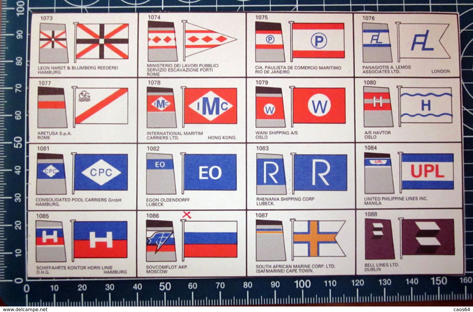 BROWN'S FLAGS ANF FUNNELS SHIPPING COMPANIES OF THE WORLD  RITAGLIO ORIGINAL - Otros & Sin Clasificación