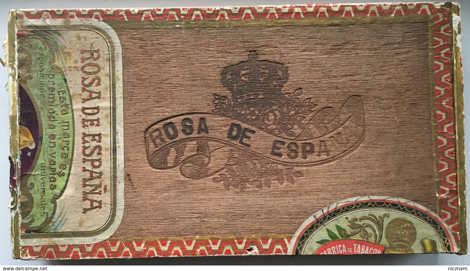 Boîte à Cigares Vintage En Bois ROSA DE ESPANA - Autres & Non Classés