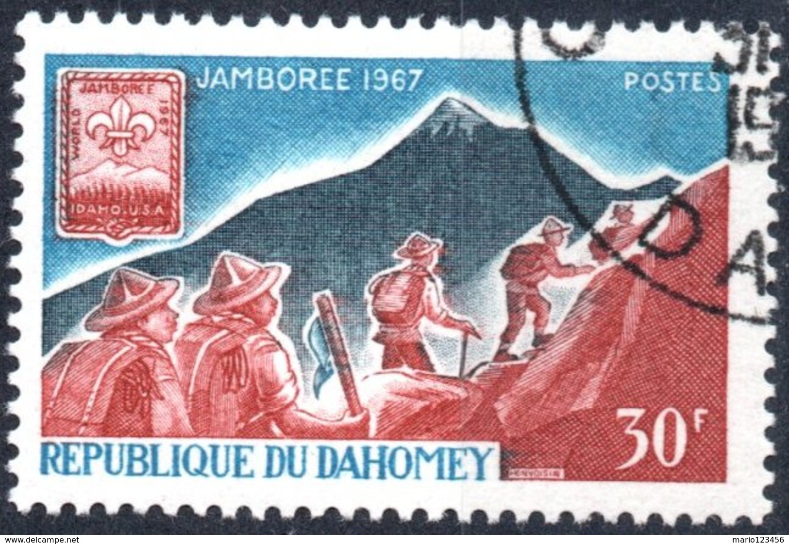 DAHOMEY, SCOUTISMO, 1967, 30 F., FRANCOBOLLO USATO Mi:DY 321, Scott:DY 239, Yt:DY 259 - Benin – Dahomey (1960-...)