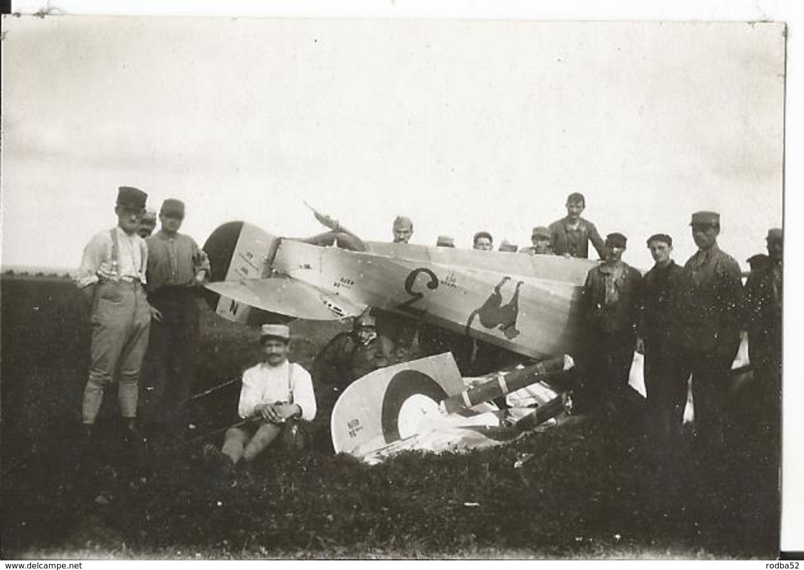 Photo - Crash Aérien - Aéroplane - Première Guerre Mondiale  Très Animée - Meuse Verdun ???? - Aviation