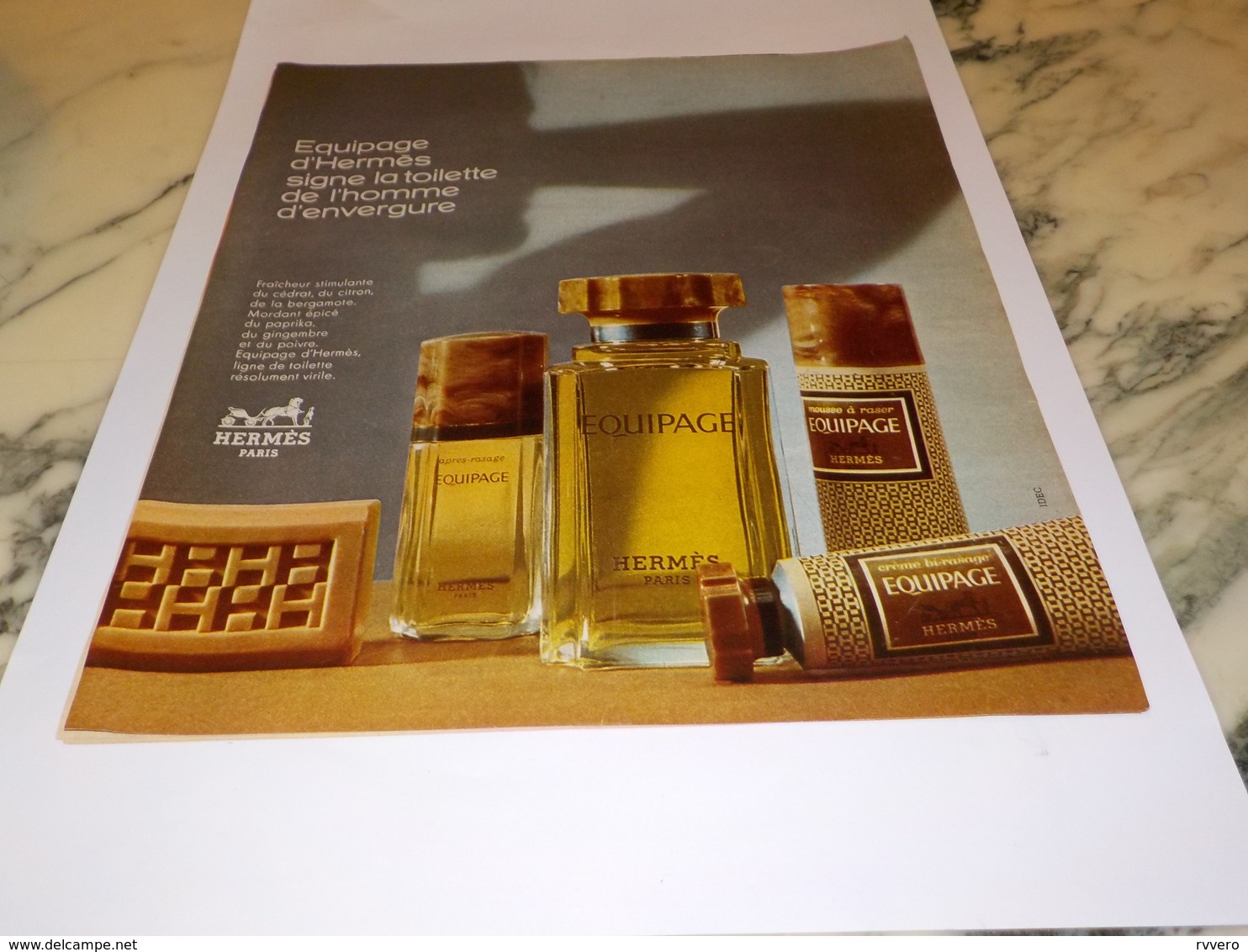 ANCIENNE   PUBLICITE PARFUM EQUIPAGE  DE HERMES 1973 - Autres & Non Classés