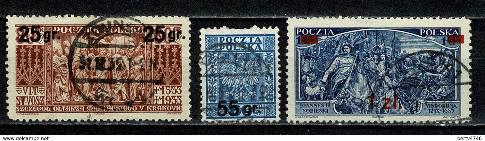 Polska  1934 Yv. 371/73 Obl/gebr/used - Oblitérés