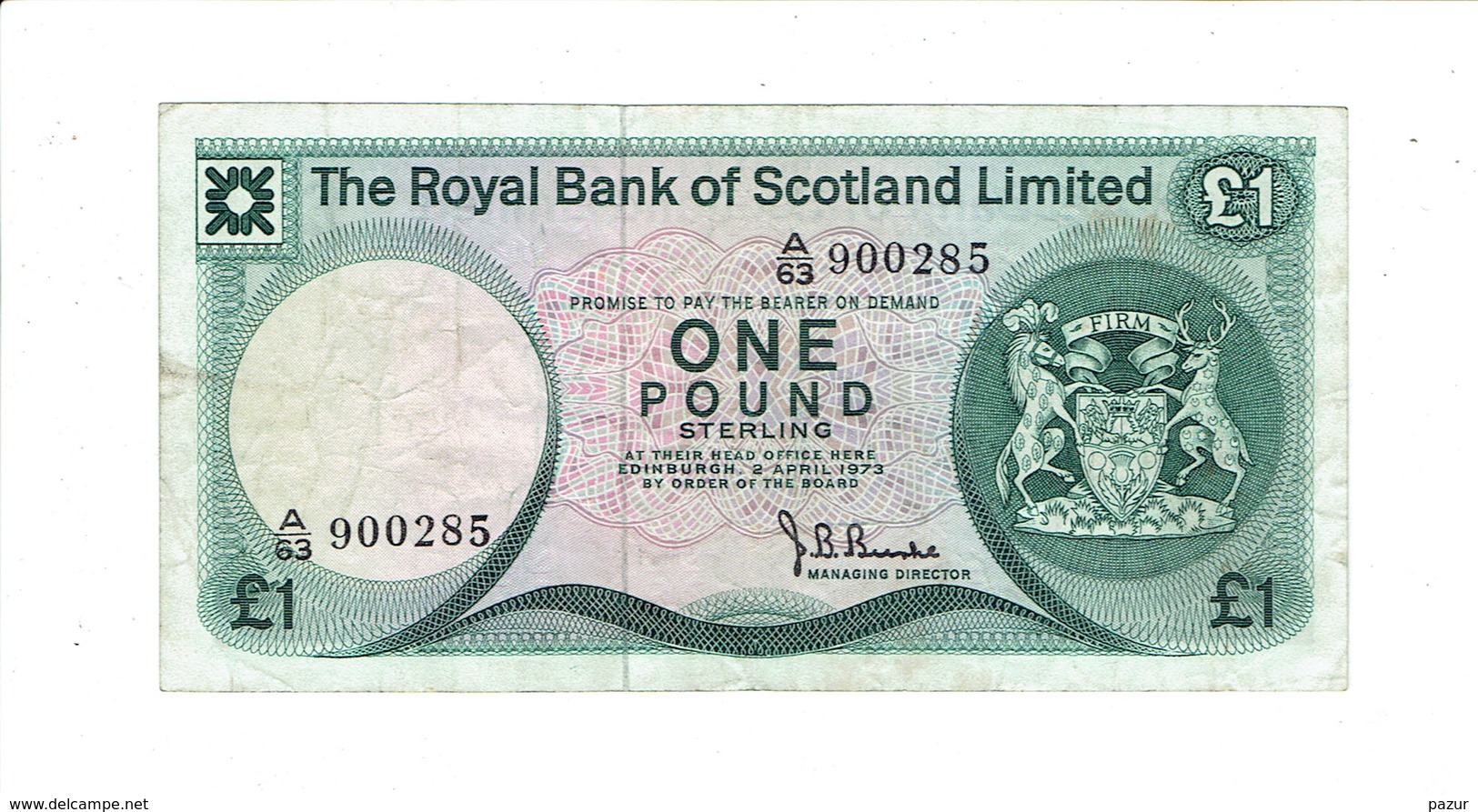 BILLET 1 POUND ECOSSE - ROYAL BANK OF SCOTLAND - 1 Pond