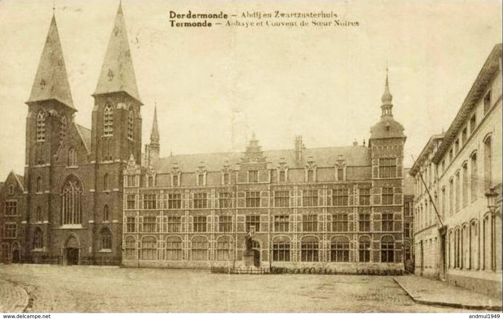 TERMONDE-DENDERMONDE - Abbaye Et Couvent Des Soeurs Noires - Carte Pliée Au Centre - Oblitération De 1928 - Edit. C. Bal - Dendermonde