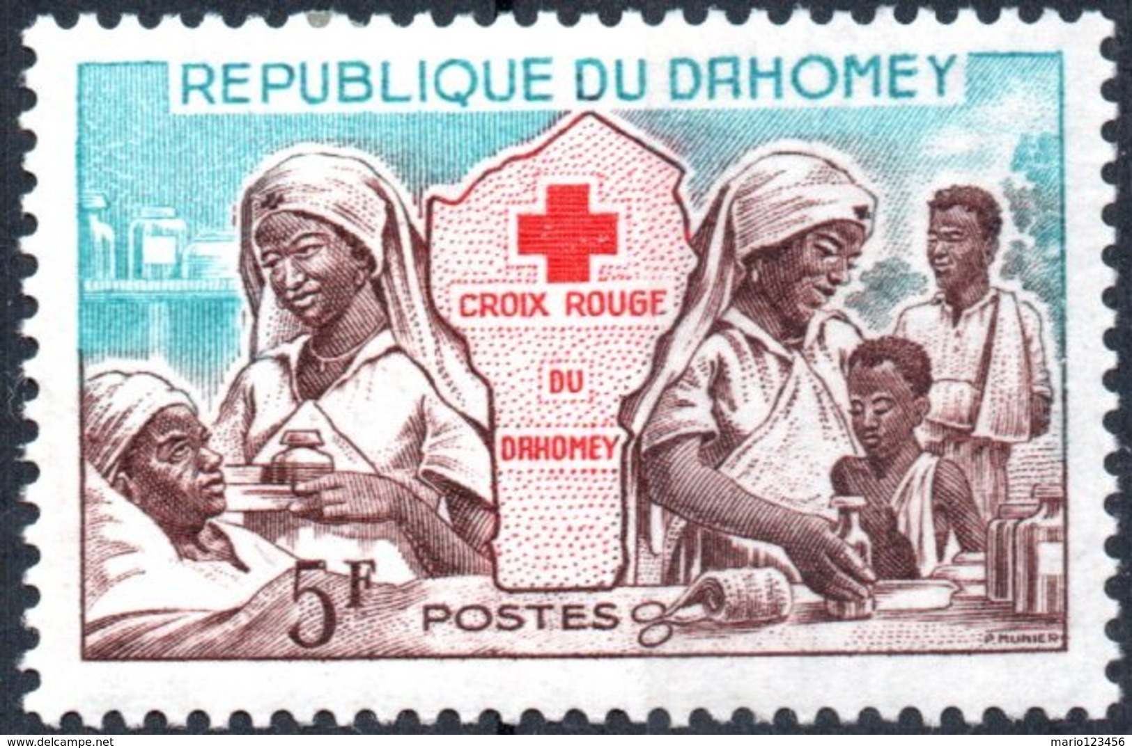 DAHOMEY, CROCE ROSSA, RED CROSS, 1962, 5 F., NUOVO (MLH*) (0,50) Mi:DY 196, Scott:DY 156, Yt:DY 175 - Benin - Dahomey (1960-...)