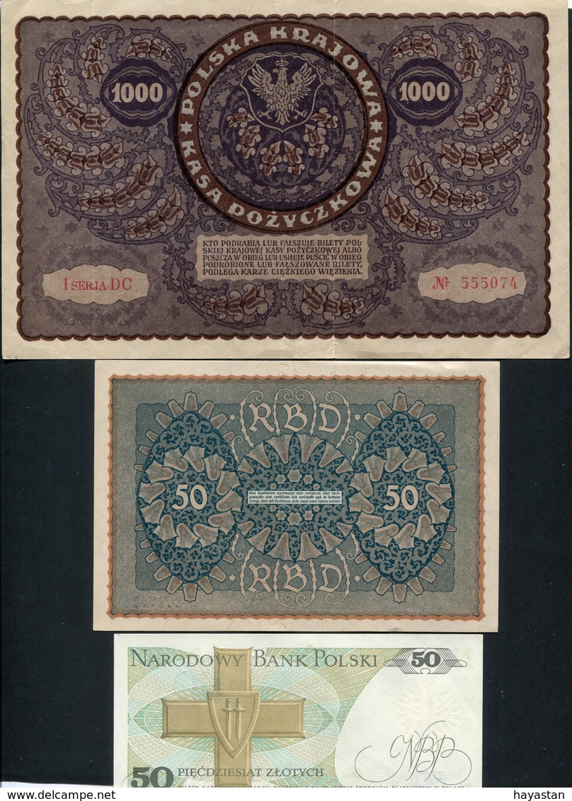 LOT DE 5 BILLETS D'AUTRICHE - ALLEMAGNE - POLOGNE - Vrac - Billets