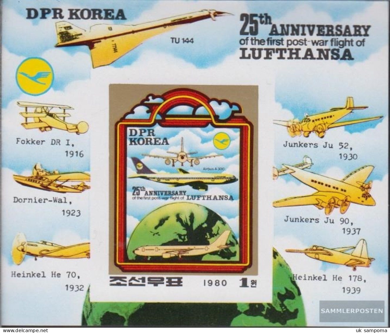 North-Korea Block85B (complete Issue) Unmounted Mint / Never Hinged 1980 Lufthansa - Korea, North