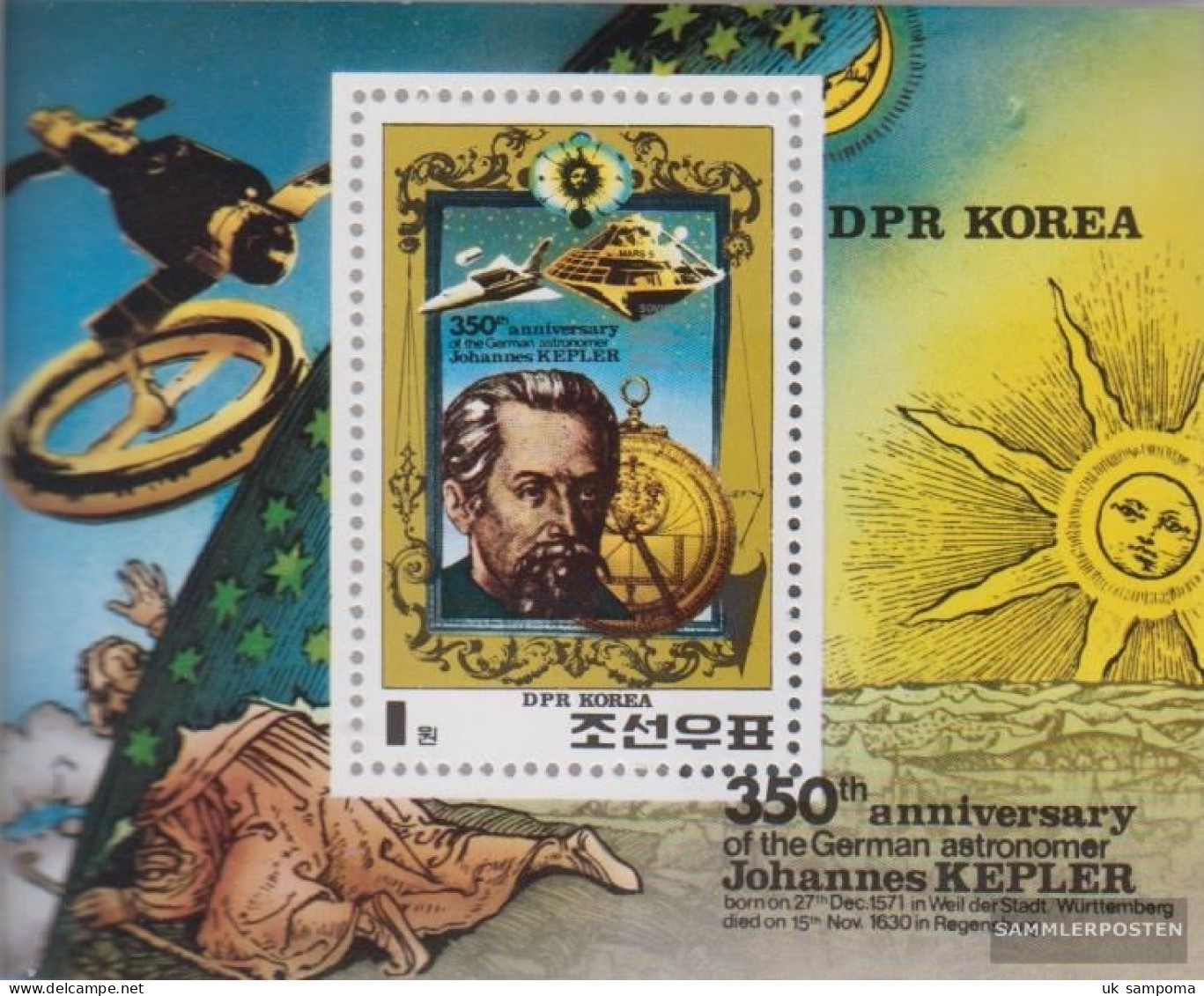 North-Korea Block82a (complete Issue) Unmounted Mint / Never Hinged 1980 350. Death Johannes Keppler - Corée Du Nord