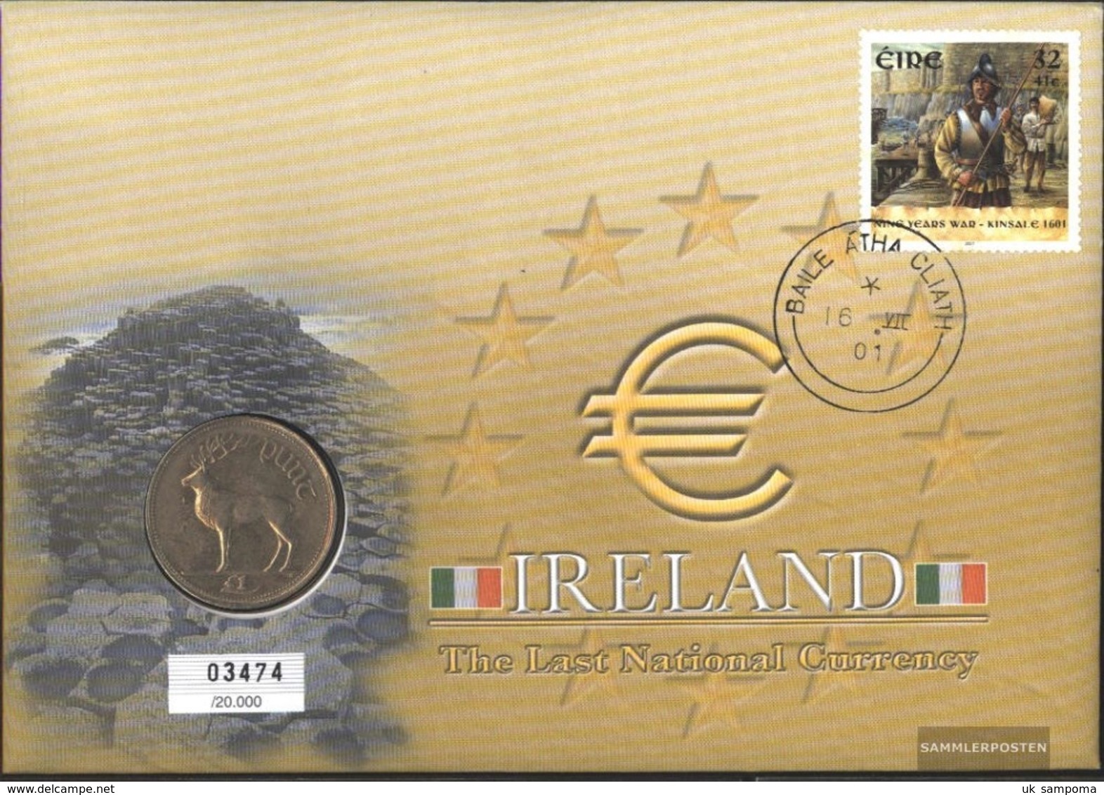 Ireland 1349 On Numismatic With 1 Pound-Mint FDC 2001 Pound-Münzbrief Battle Kinsale - Unclassified