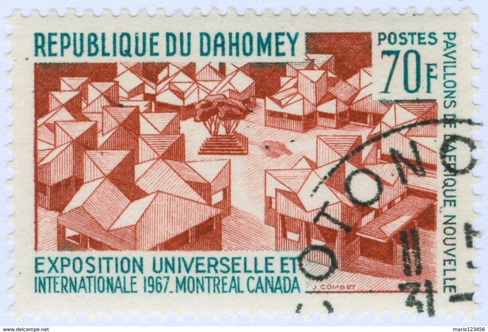 DAHOMEY, EXPO 67, MONTREAL, 1967, 70 F., FRANCOBOLLO USATO Mi:DY 316, Scott:DY 236, Yt:DY 256 - Benin – Dahomey (1960-...)