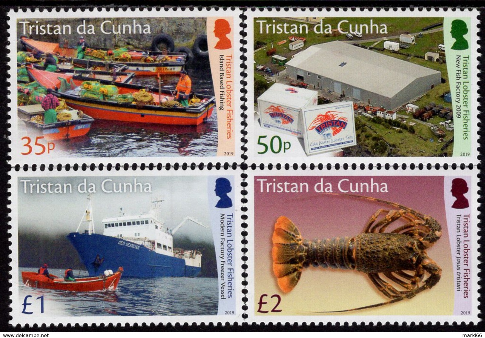 Tristan Da Cunha - 2019 - Tristan Lobster Fisheries - Mint Stamp Set - Tristan Da Cunha