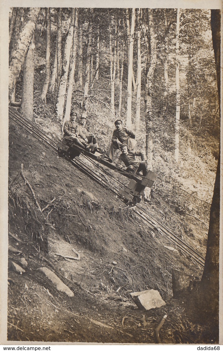 CARTE PHOTO ALLEMANDE - GUERRE 14-18 - VOSGES - VOGESEN - FUNICULAIRE À VOIE ÉTROITE - Guerra 1914-18