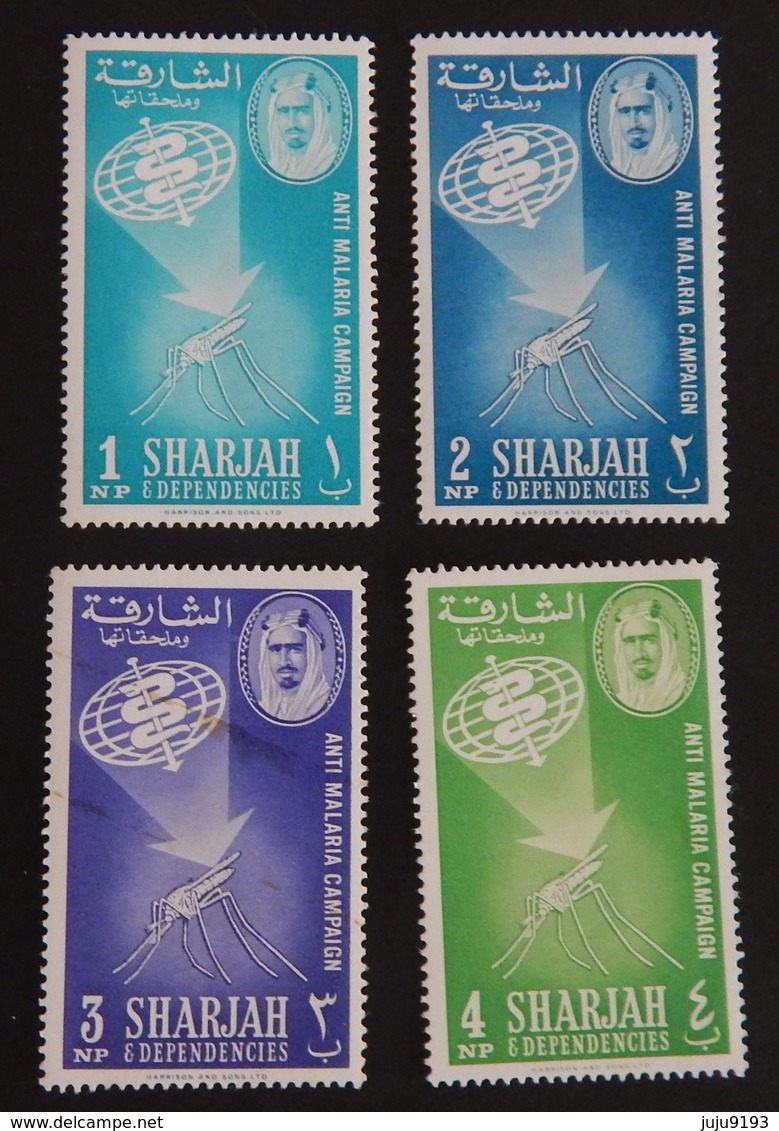 SHARJAH MI 22/25 NEUFS**MNH" LUTTE CONTRE LE PALUDISME" ANNÉE 1963 - Sharjah