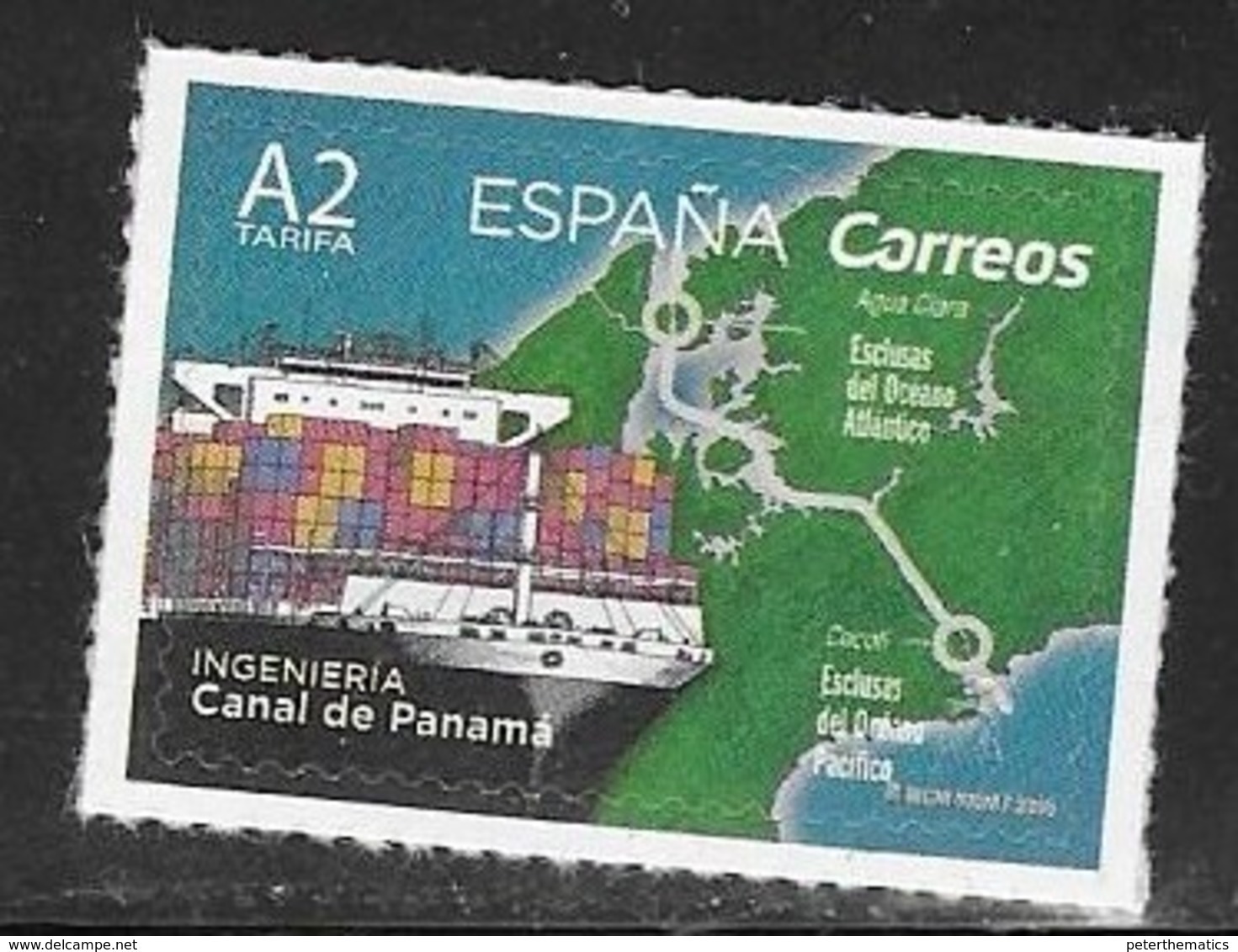 SPAIN, 2019, MNH, ENGINEERING, PANAMA CANAL, SHIPS, MAPS, 1v - Barche