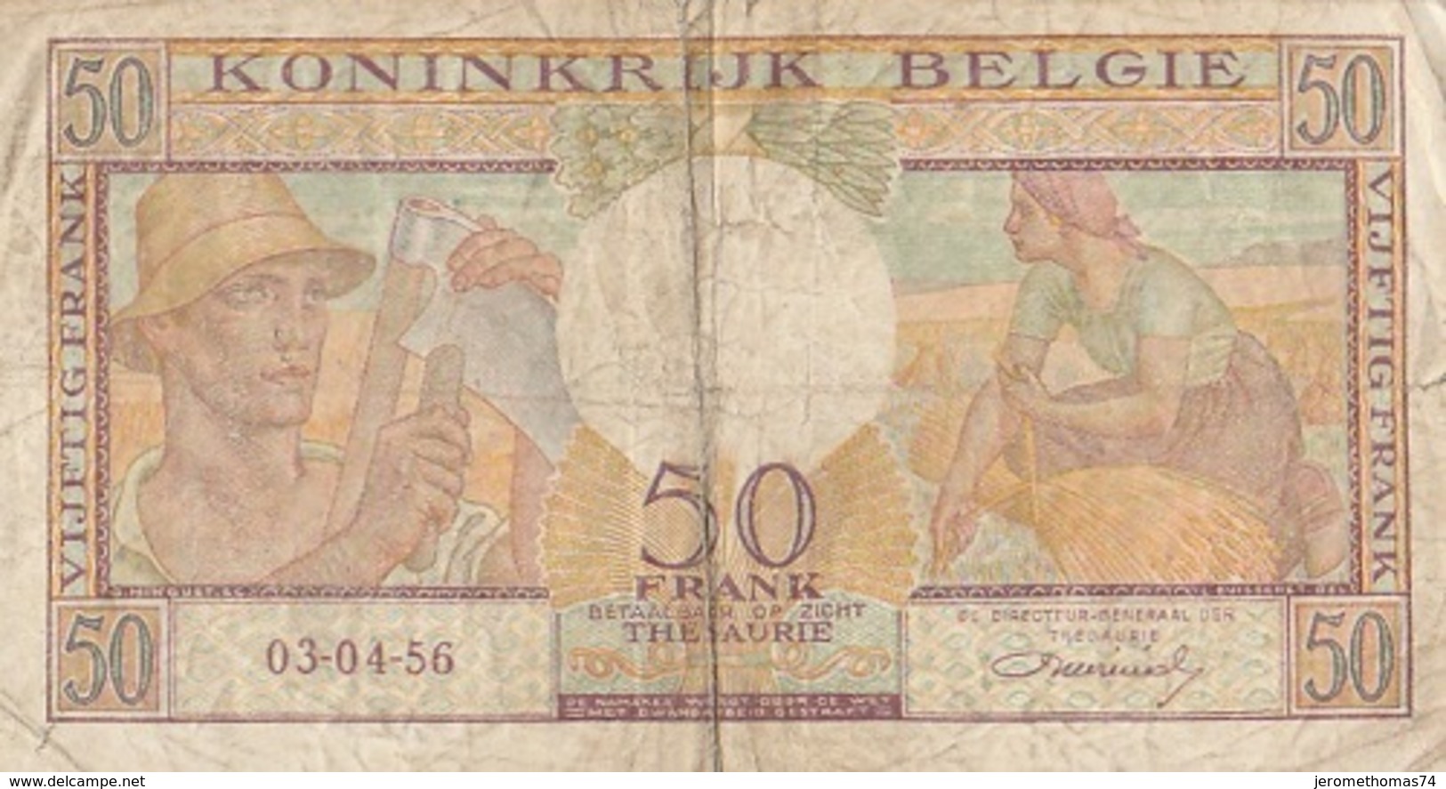 50 F Belgique 1956 - 50 Francs