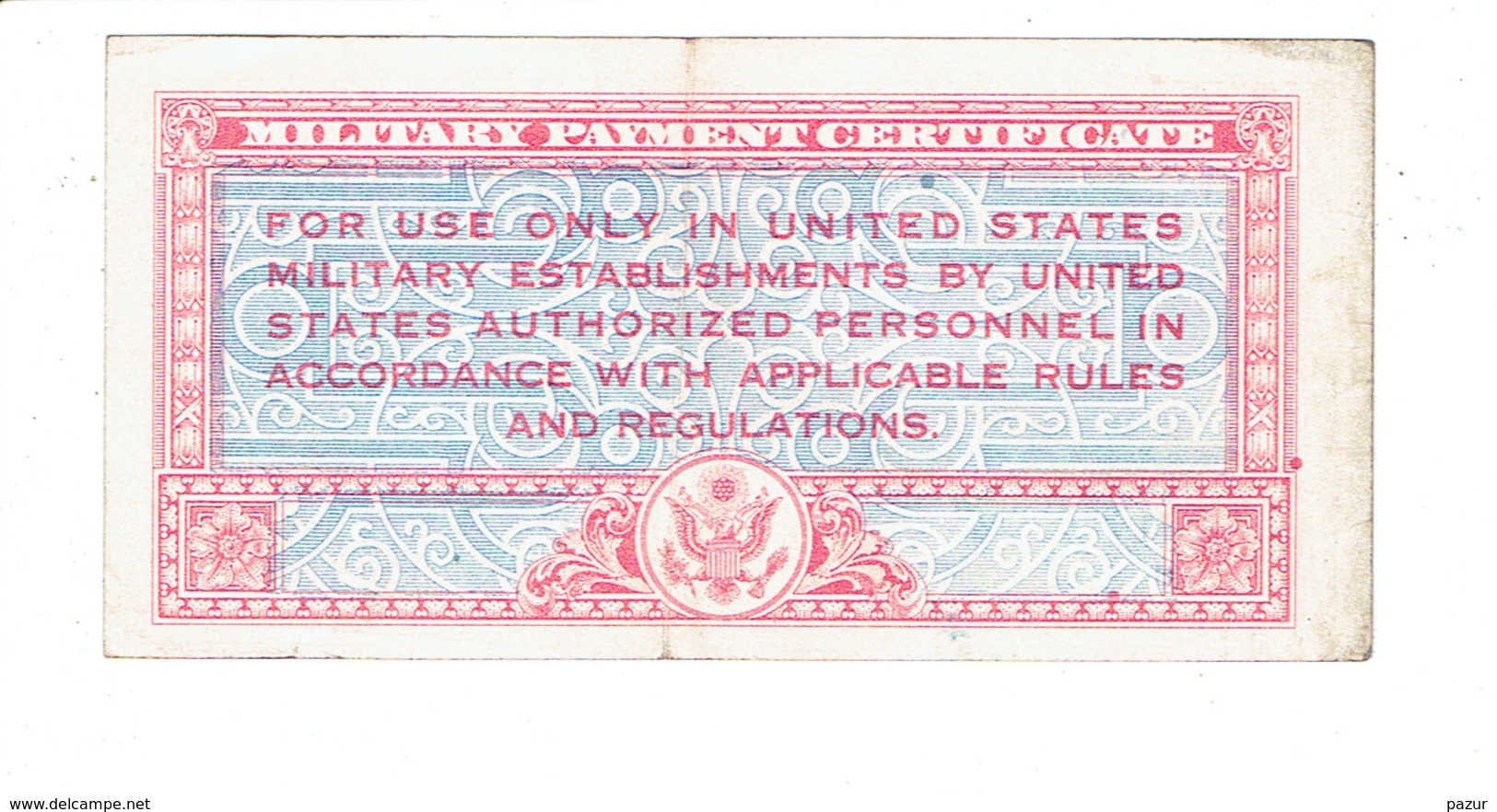 MPC - CERTIFICAT DE PAIEMENT MILITAIRE AMERICAIN - 50 CENTS - SERIE 471 - SUP - 1947-1948 - Series 471