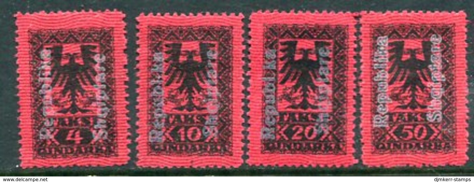 ALBANIA 1925 Postage Due  With White Overprint LHM / *. Michel Porto 22-25 - Albania