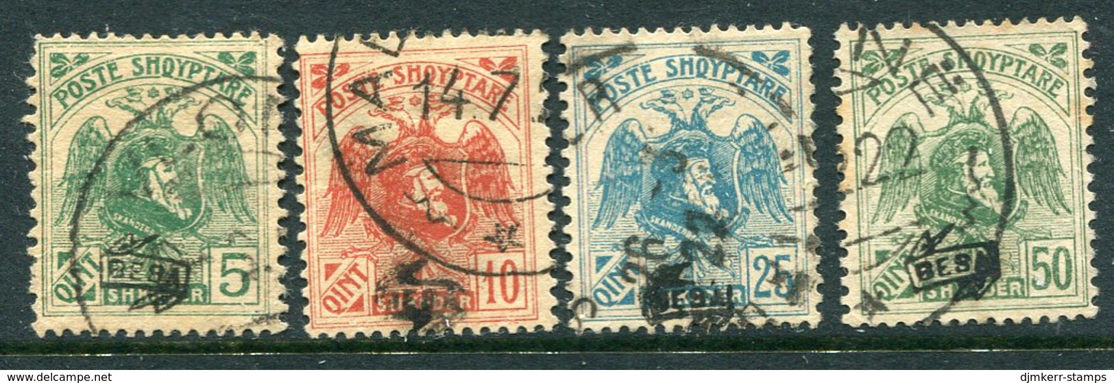 ALBANIA 1922 Overprint BESA In Scroll 5 Q.-50 Q. Used Michel 77 II - 80 II - Albania