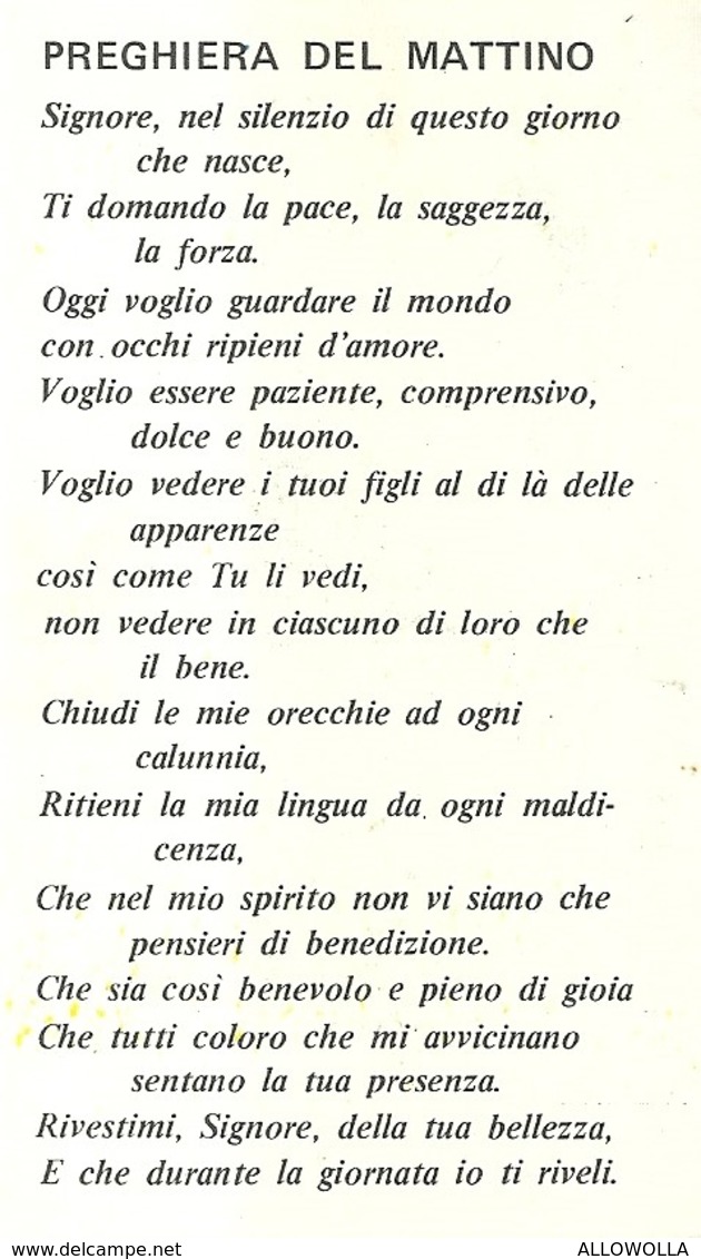 6455 " OPERA FRANCESCANA DELLA CARITA'-IL PANE DI S. ANTONIO-BOLOGNA-PREGHIERA DEL MATTINO " - Santini