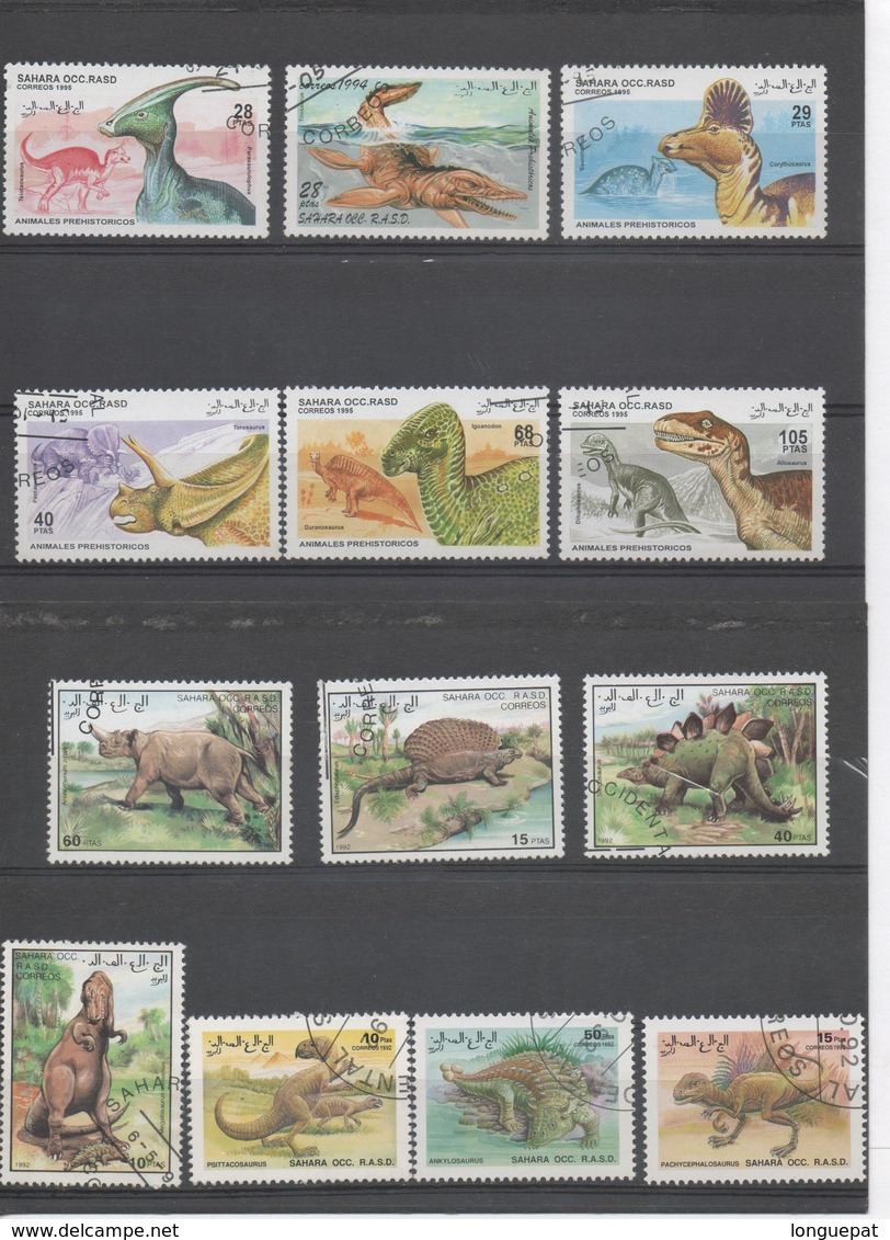 R.A.D.S. (Sahara Occidental) - 13 Timbres D'animaux Préhistoriques - Prehistorics