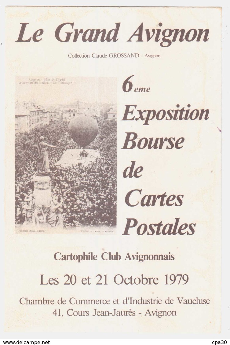 CPSM VAUCLUSE.AVIGNON.6eme BOURSE DE CARTES POSTALES 1979.CARTOPHILE CLUB AVIGNONNAIS - Avignon