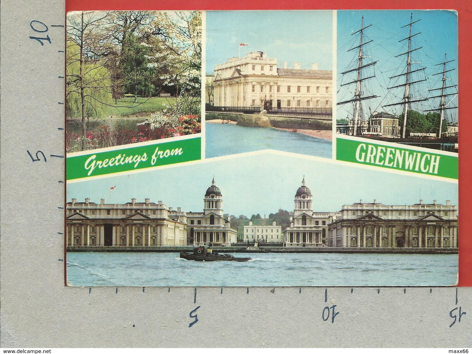 CARTOLINA VG REGNO UNITO - Greetings From GREENWICH - Vedutine Multivue - 10 X 15 - 198? - Saluti Da.../ Gruss Aus...