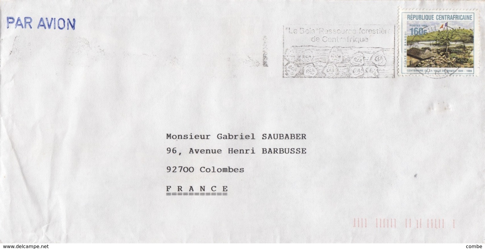 LETTRE. CENTRAFRIQUE. CENTENAIRE BANGUI - Centrafricaine (République)