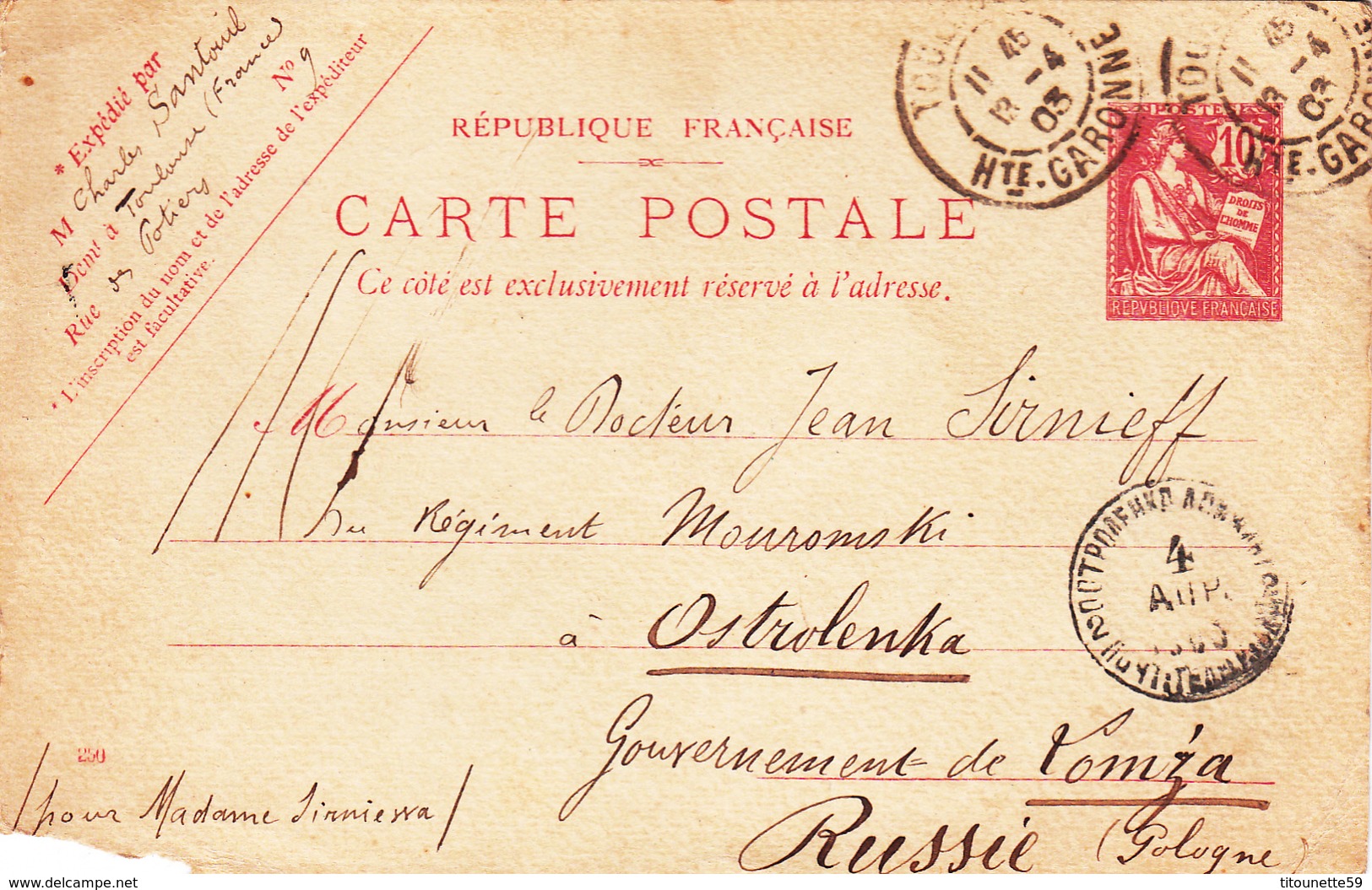 2 GROS LOTS de LETTRES destination RUSSIE avec CONTENANT- DEUIL-Beaux Cachets-Période 1900-1910-RUSSIE-Port OFFERT(1/20)