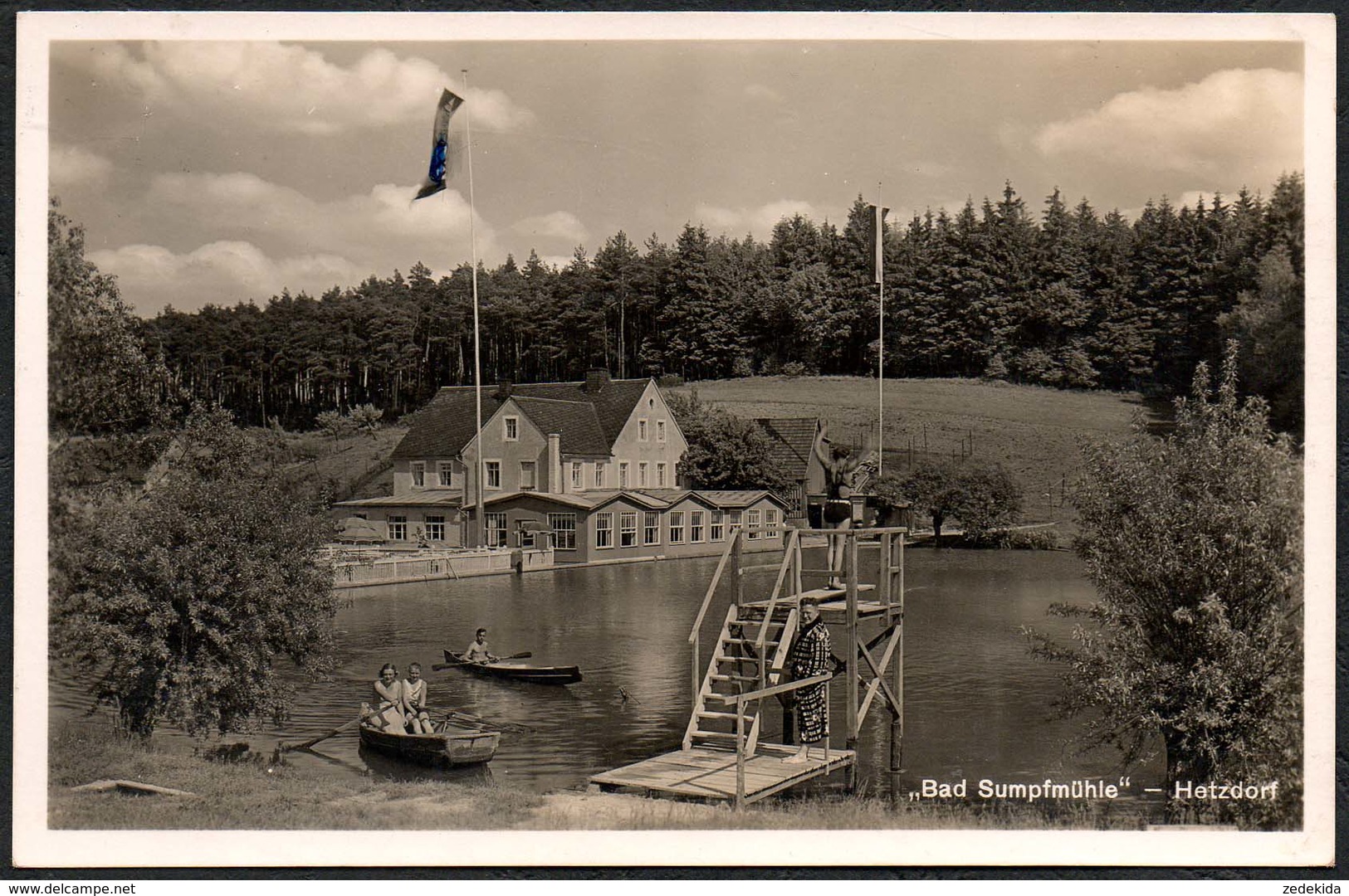 A3484 - Hetzdorf Sumpfmühle Mühle - Fliegeraufnahme Luftbild - Verlag Paul Dachselt - Hetzdorf