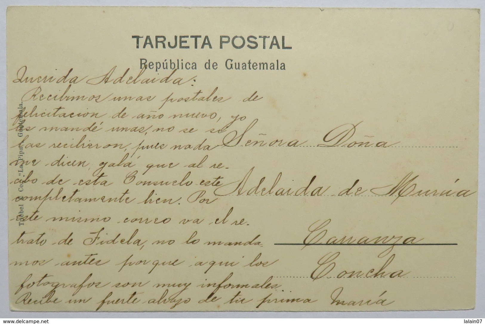 C. P. A. Color : GUATEMALA : Direccion General De Correos, En 1908 - Guatemala