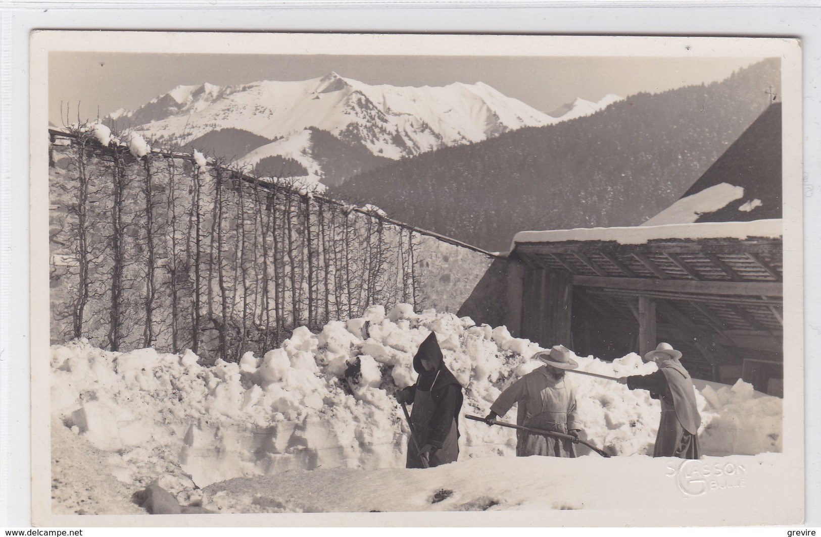 Cerniat, Chartreuse De La Valsainte. Moines Pellant La Neige - Cerniat 