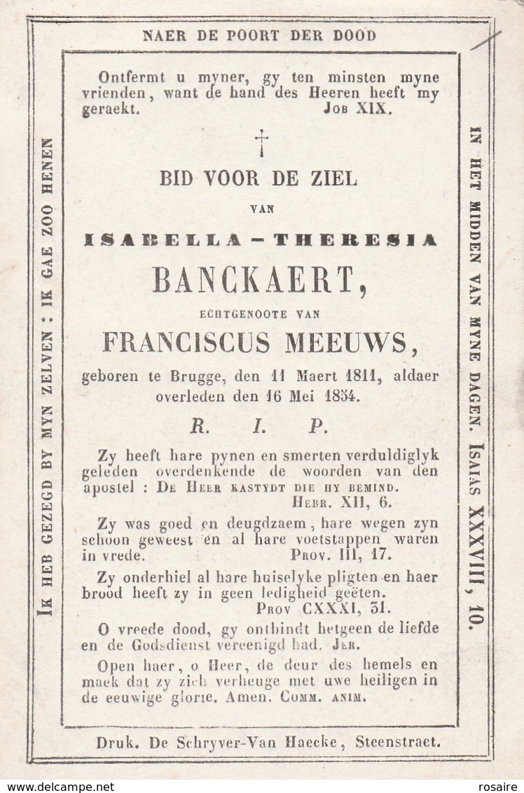 Isabella Theresia Banckaert-brugge 1854 - Images Religieuses