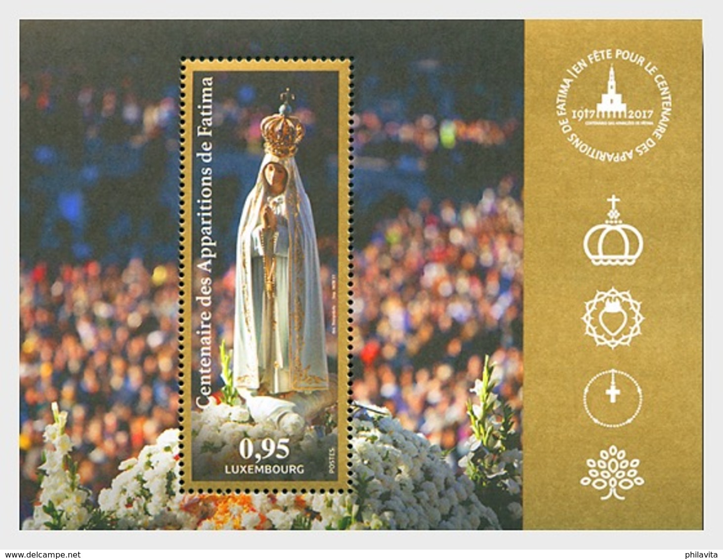 2017 Luxembourg 100 Years Of Our Lady Appearence In Fatima Joint With Portugal, Poland And Slovakia MS MNH** - Gemeinschaftsausgaben