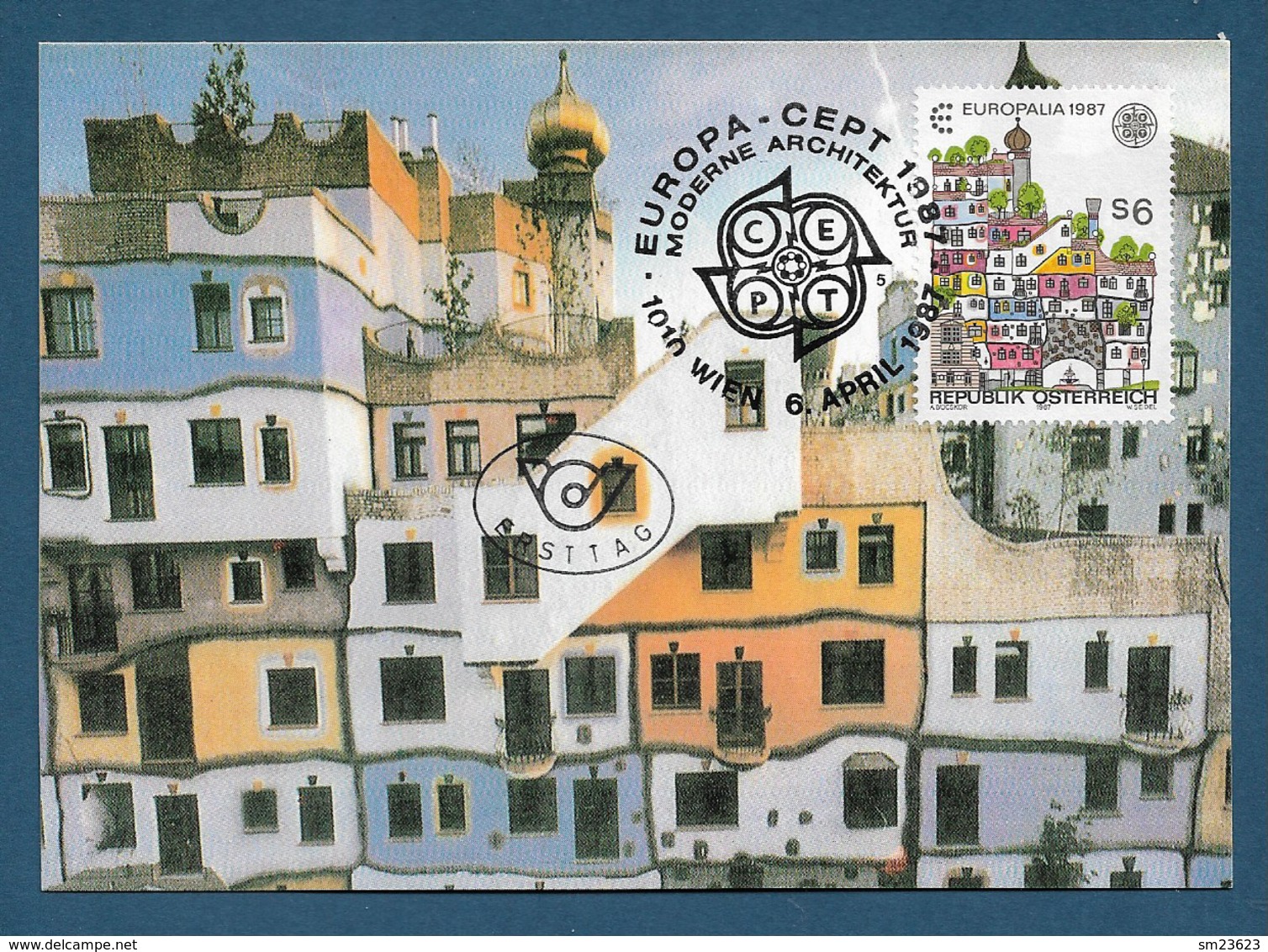 Österreich  1987 Mi.Nr. 1876 ,  Europa CEPT Moderne Architektur - Maximum Card - Wien 6.April 1987 - 1987