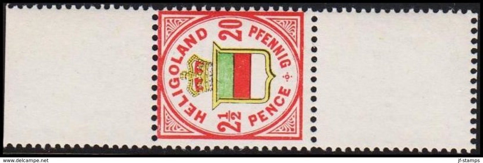 1876. HELGOLAND. Wappen Von Helgoland. 2½ PENCE - 20 PFENNIG. + Stamp Without Print.  () - JF319792 - Heligoland (1867-1890)