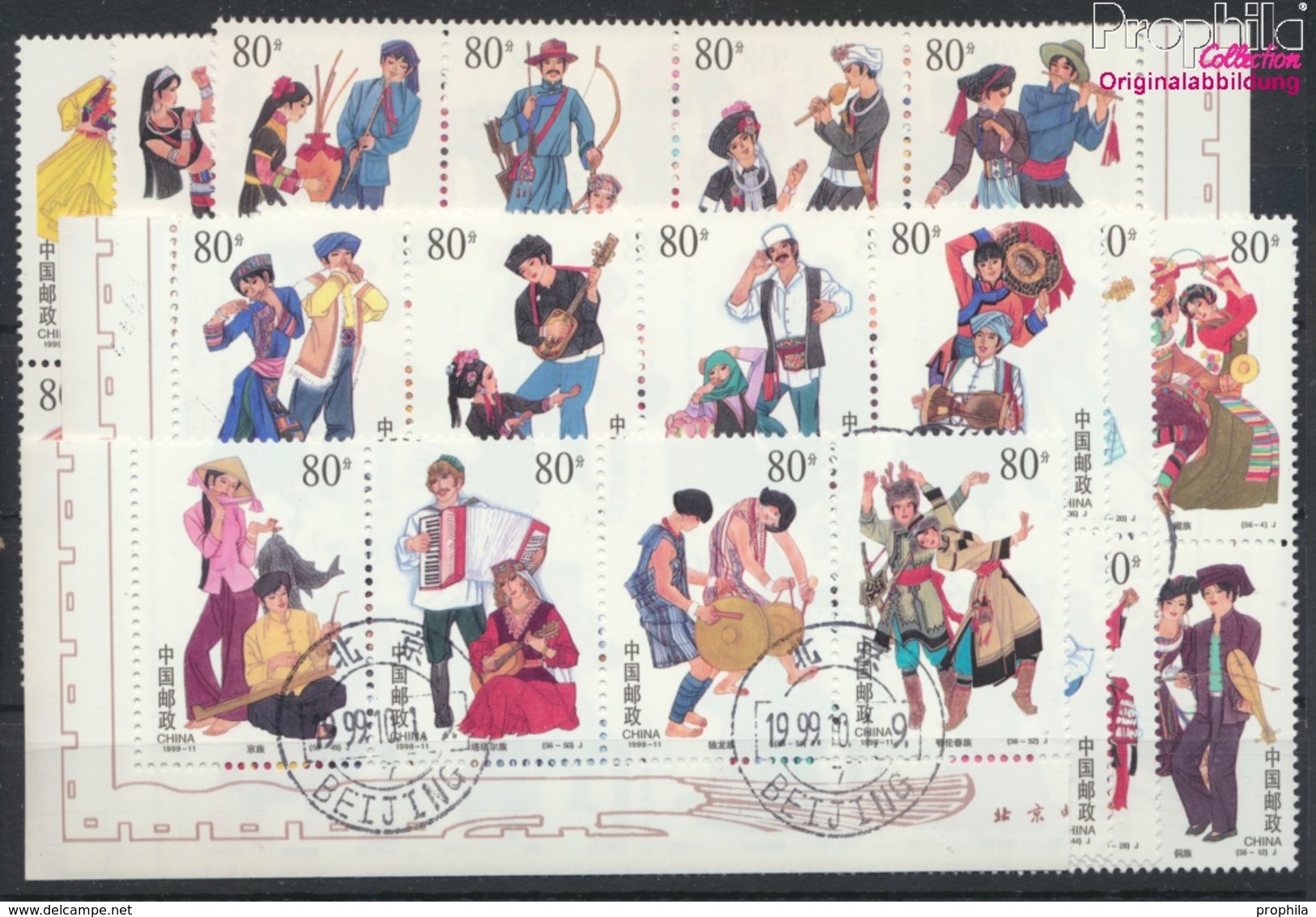 Volksrepublik China 3030-3085 (kompl.Ausg.) Gestempelt 1999 Ethnische Gruppen (9397287 - Used Stamps