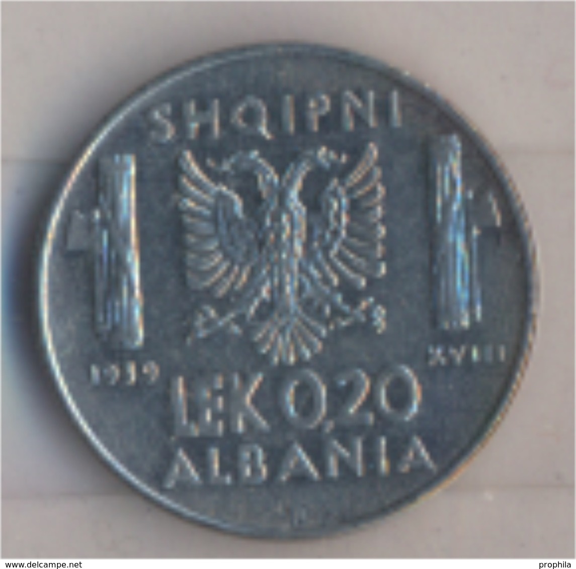 Albanien KM-Nr. : 29 1939 R Vorzüglich Stahl 1939 0,20 Lek Italienische Besetzung (9157923 - Albanie