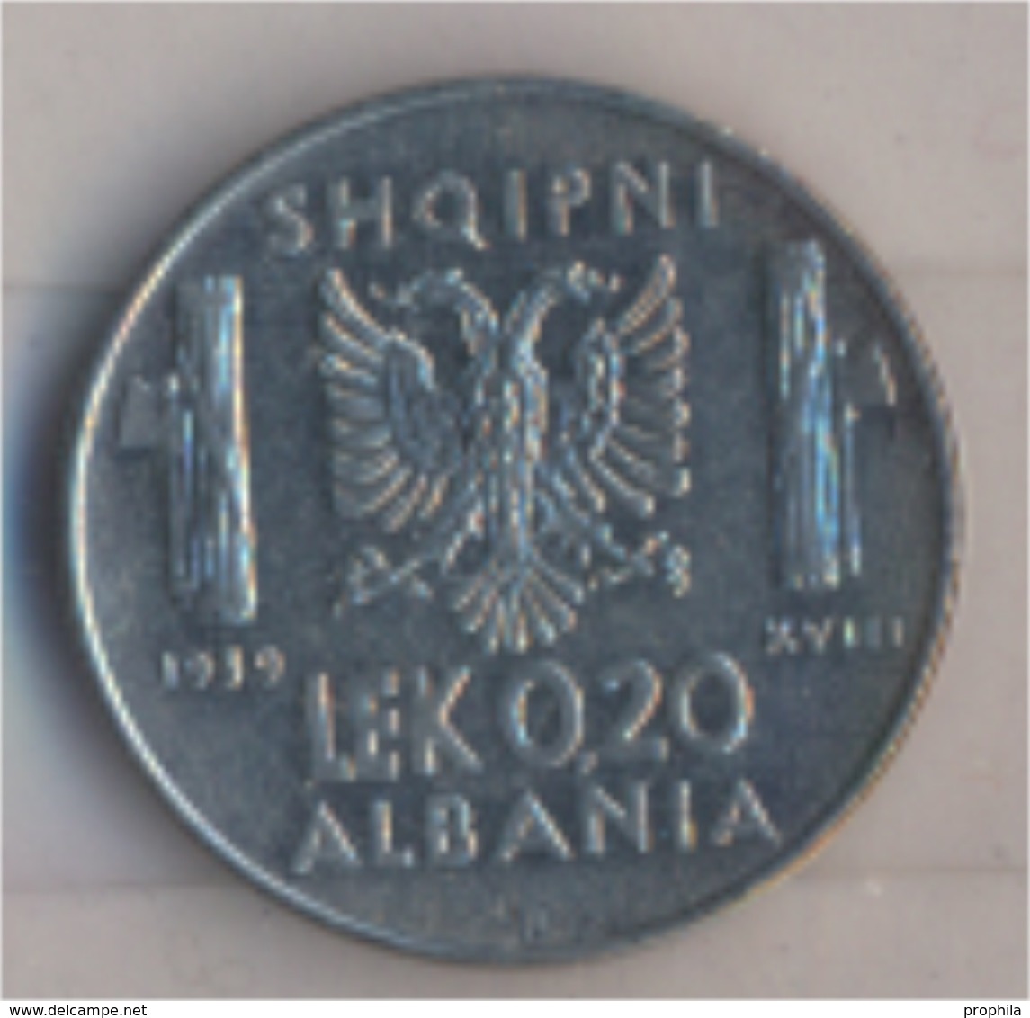 Albanien KM-Nr. : 29 1939 R Vorzüglich Stahl 1939 0,20 Lek Italienische Besetzung (9157923 - Albanien